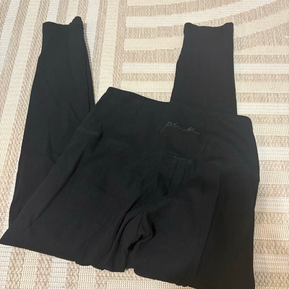 PINK Victoria's Secret YOGA Y2K Small Black Leggings Athletic
